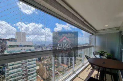 Apartamento com 1 dormitório para alugar, 57 m² por R$ 6.200,02/mês - Gonzaga - Santos/SP