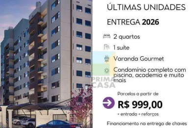 Apartamento novo com 2 dormitórios à venda, 49 m² por r$ 443.990 - lindóia - curitiba/pr