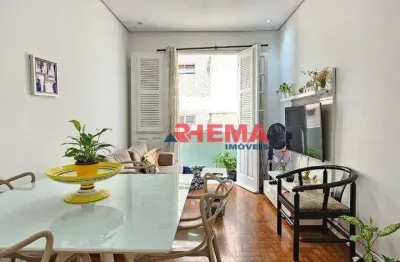 Apartamento com 2 dormitórios à venda, 76 m² por r$ 410.000,00 - boqueirão - santos/sp