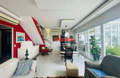 Apartamento duplex com 3 dormitórios à venda, 200 m² por r$ 4.990.000,00 - embaré - santos/sp