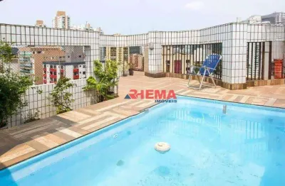 Cobertura com 3 dormitórios à venda, 193 m² por r$ 1.290.000,00 - ponta da praia - santos/sp