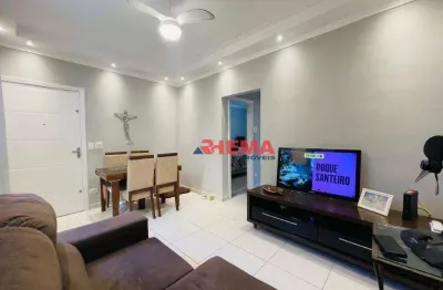 Apartamento com 1 dormitório à venda, 55 m² por r$ 375.000,00 - aparecida - santos/sp