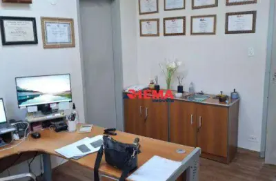 Conjunto comercial para alugar, 70 m² por r$ 1.700/mês - centro - santos/sp