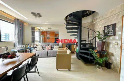 Cobertura com 3 dormitórios à venda, 121 m² por r$ 850.000,00 - embaré - santos/sp