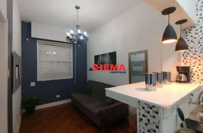 Apartamento com 1 dormitório à venda, 40 m² por r$ 350.000,00 - embaré - santos/sp