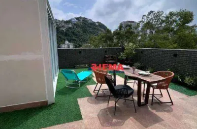 Apartamento garden com 2 dormitórios para alugar, 124 m² por r$ 9.500,00/mês - josé menino - santos/sp