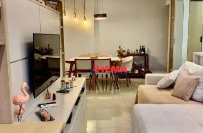 Apartamento marapé, porteira fechada, 2 dormitórios com suíte