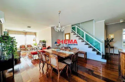 Cobertura com 3 dormitórios à venda, 254 m² por r$ 1.800.000,00 - boqueirão - santos/sp