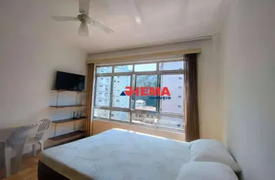Kitnet para alugar, 33 m² por r$ 1.900/mês - josé menino - santos/sp