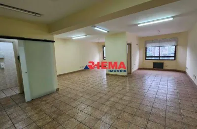 Sala para alugar, 85 m² por r$ 3.291,00/mês - vila mathias - santos/sp
