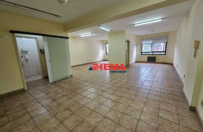 Sala para alugar, 85 m² por r$ 3.291,00/mês - vila mathias - santos/sp