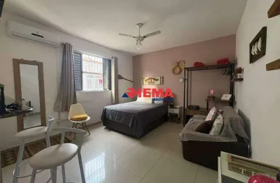 Kitnet com 1 dormitório à venda, 32 m² por r$ 270.000,00 - josé menino - santos/sp