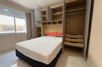 Apartamento com 1 dormitório para alugar, 45 m² por r$ 4.400,00/mês - gonzaga - santos/sp