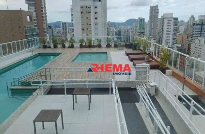 Flat com 2 dormitórios para alugar, 74 m² por r$ 7.000,01/mês - gonzaga - santos/sp