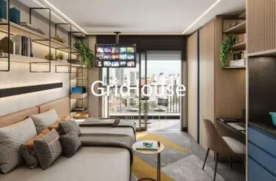 Apartamento com 1 quarto à venda na rua do estilo barroco, 695, brooklin, são paulo, 28 m2 por r$ 599.000