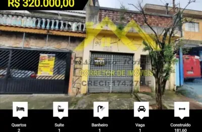 Casa para venda em guarulhos, jardim bela vista, 2 dormitórios, 1 suíte, 1 banheiro, 1 vaga