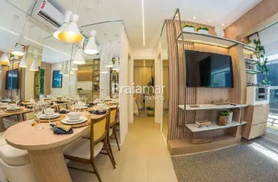 Apartamento  02 dorm | 38m²  | sala dois ambiente | garagem para moto| catiapoã - são vicente.