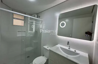 02 dorms reformado & mobiliado | vista mar | garagem | gonzaga - santos