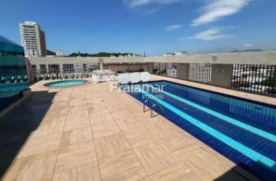Flat porteira fechada  à venda no centro de são vicente - 1 dormitório, piscina e garagem