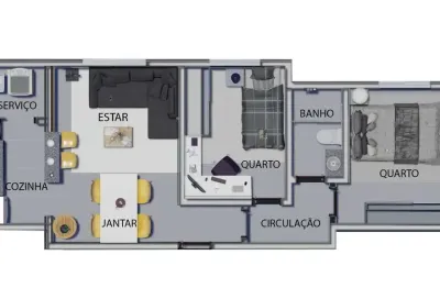 Apartamento com 2 quartos à venda na Rua Brasil, Jardim Leblon, Belo Horizonte