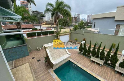 Casa com 4 dormitórios à venda, 416 m² por r$ 7.500.000,00 - canto do forte - praia grande/sp
