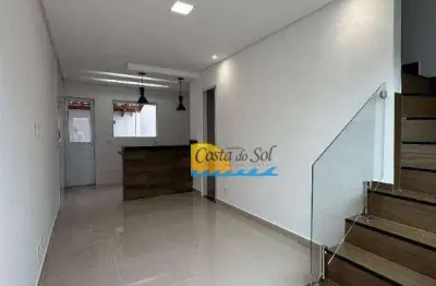 Sobrado com 2 dormitórios à venda, 53 m² - maracanã - praia grande/sp
