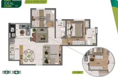 Apartamento com 2 quartos à venda no Parque Industrial, São José dos Campos 