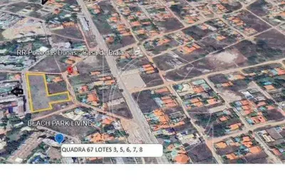 Terreno, 7,1000m², nascente, a uma quadra do mar, porto das dunas, aquiraz/ce