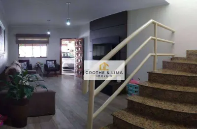 Lindo sobrado com sacada e área gourmet! com 3 dormitórios à venda, 140 m² por r$ 460.000 - residencial dalla rosa - taubaté/sp