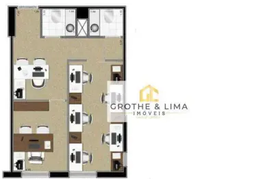 Sala para alugar, 37 m² por r$ 2.695,59/mês - jardim das colinas - são josé dos campos/sp