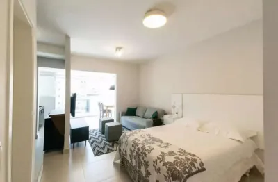 Stúdio 37m² mobiliado à venda - 1 vaga, sacada iluminada e vista panorâmica - moema, são paulo