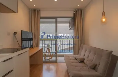 Apartamento á venda mobiliado 1 quarto, sendo 1 suíte, 31m²- varanda