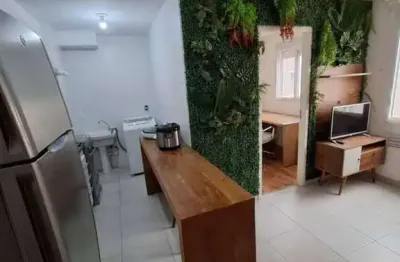 Apartamento mobiliado á venda com 2 dormitórios na rua hassib monfarrej - 34m²