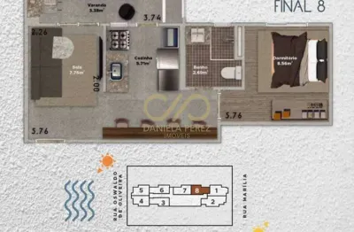 Apartamento com 1 quarto à venda no Boqueirão, Praia Grande 