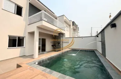 Sobrado alto padrão com piscina 230mts do mar 04 dormitórios em itanhaém!!