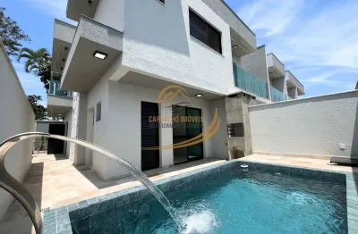 Sobrado alto padrão em condomínio fechado 300mts do mar com piscinas individuas!!