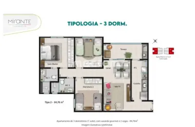 Apartamento com 3 quartos à venda em Bonfim Paulista, Ribeirão Preto 