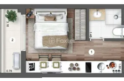 Kitnet / stúdio à venda na rua alexandre dumas, 330, chácara santo antônio, são paulo, 28 m2 por r$ 350.000
