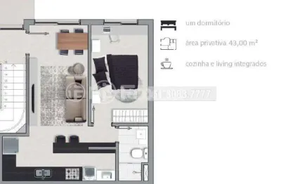 Apartamento com 1 quarto à venda na avenida alexandre luiz, 205, jardim itu sabará, porto alegre, 42 m2 por r$ 176.000