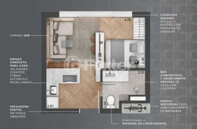 Kitnet / stúdio à venda na avenida joão pessoa, 731, centro histórico, porto alegre, 24 m2 por r$ 350.000
