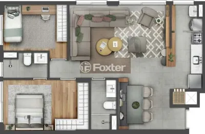 Apartamento com 3 quartos à venda na rua jayr amaury koebe, 44, jardim do salso, porto alegre, 70 m2 por r$ 972.000
