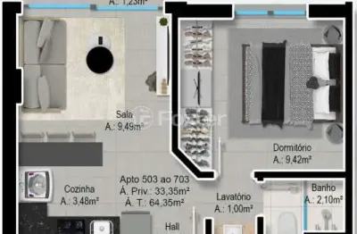 Apartamento com 1 quarto à venda na avenida joão pessoa, 553, centro histórico, porto alegre, 33 m2 por r$ 441.000
