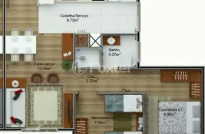 Apartamento com 2 quartos à venda na avenida presidente vargas, 3080, são sebastião, esteio, 53 m2 por r$ 199.900