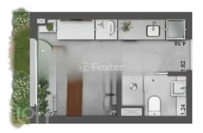 Kitnet / stúdio à venda na rua gonçalves dias, 37, menino deus, porto alegre, 20 m2 por r$ 353.000