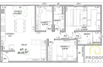 Apartamento com 3 quartos à venda na rua três marias, cidade nova ii, indaiatuba, 86 m2 por r$ 880.000