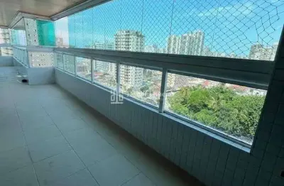 Maravilhoso! 3 dormitórios, porcelanato, vista mar, armário de praia, 2 vagas