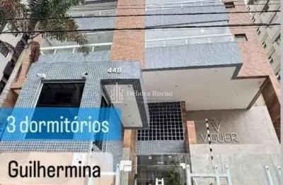 Locação definitiva sem caução,  guilhermina,  maravilhoso 3 dormt, 2  vagas