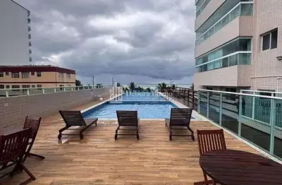 Frente e vista mar! 2 dormitórios s/1 suíte, semi mobiliado lazer clube 599 mil