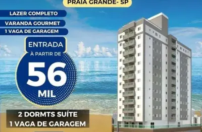 Lançamento r$ 56 mil de entrada - 2 dormts 1 suíte c/varanda gourmet, lazer