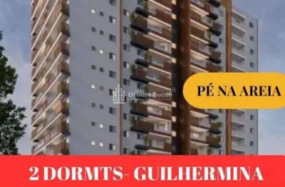 Pé na areia, 50 mil entrada, guilhermina, 2 dormts, 2 vagas, lazer, varanda